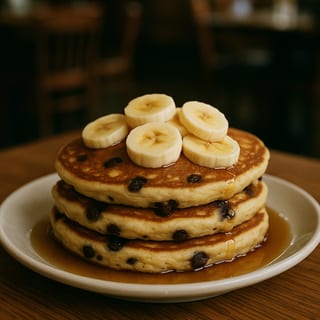 Banana Chocolate Chip Pancakes